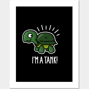 I'm a tank - funny turtle with army helmet (light) Posters and Art